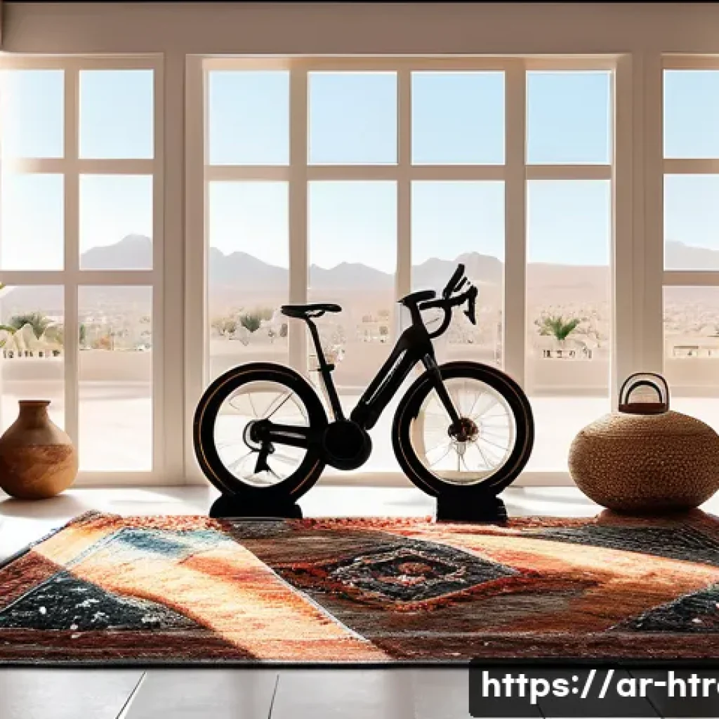홈트 운동 기계 추천 - A modern home gym scene in a cozy Middle Eastern living room with traditional Arabic decor elements,...