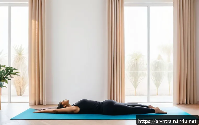 홈트 필라테스 운동 - A serene home Pilates studio designed for an Arabic-speaking woman practicing gentle Pilates exercis...