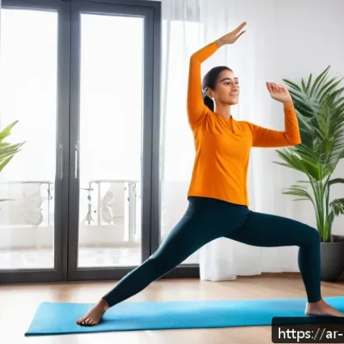 Home 30 홈트 운동을 위한 전문가 조언 - A Middle Eastern woman in modest athletic wear, including a long-sleeve top and leggings, exercising...